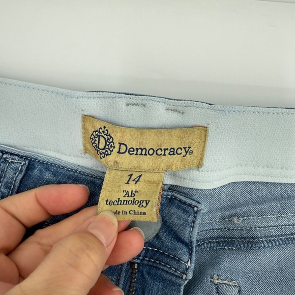 Democracy Jeans Women 14 Blue Light Wash Denim Stretch Ab Technology Skinny - Picture 8 of 15